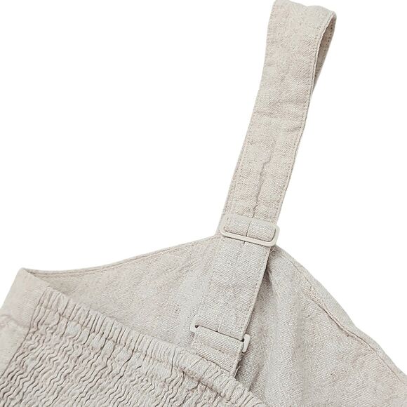 Old Navy Jumpsuit Womens Medium Beige Fit & Flare Linen Blend Beach Coastal - Picture 5 of 12